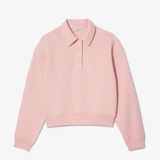 Sudadera polo bordada de corte holgado para mujer