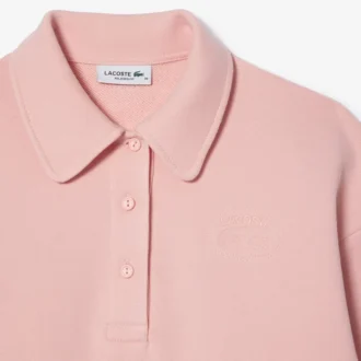 Sudadera polo bordada de corte holgado para mujer