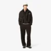 Sudadera polo de felpa de corte holgado para hombre