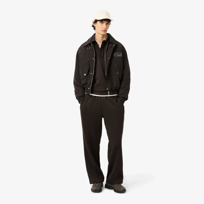 Sudadera polo de felpa de corte holgado para hombre