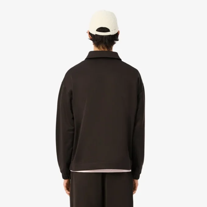 Sudadera polo de felpa de corte holgado para hombre