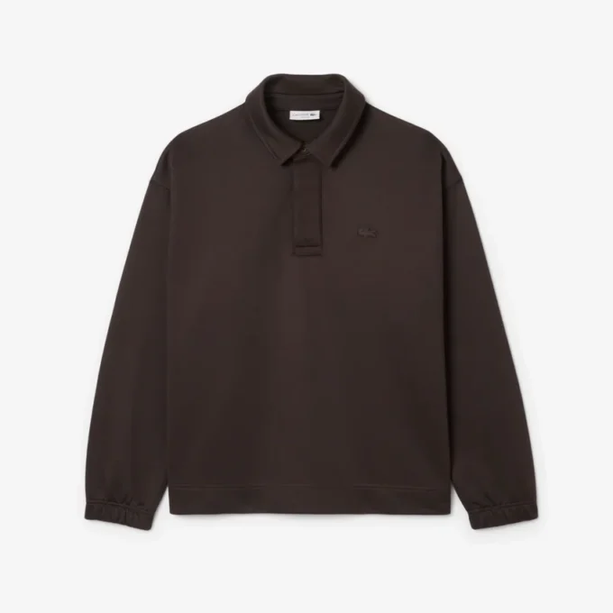 Sudadera polo de felpa de corte holgado para hombre