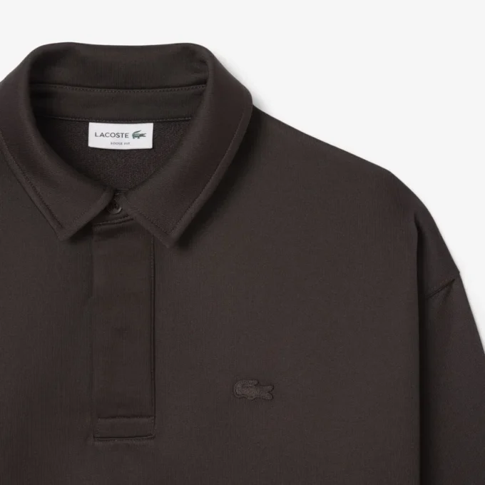 Sudadera polo de felpa de corte holgado para hombre