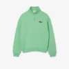Sudadera unisex de corte holgado con detalle de insignia y media cremallera