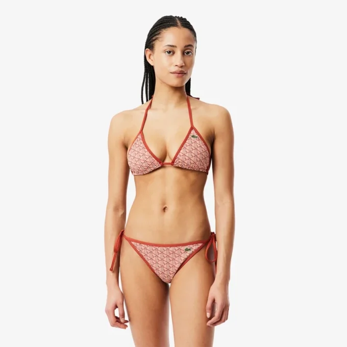 Top de baño de jersey estampado para mujer