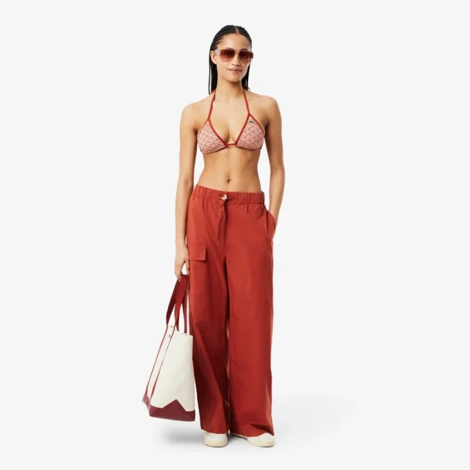 Top de baño de jersey estampado para mujer