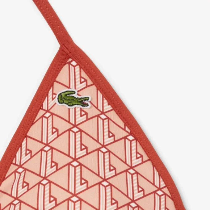 Top de baño de jersey estampado para mujer