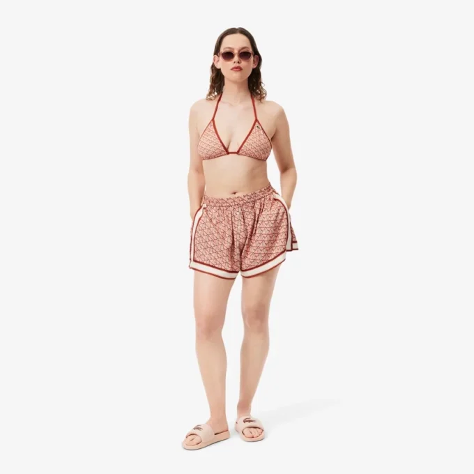 Top de baño de jersey estampado para mujer