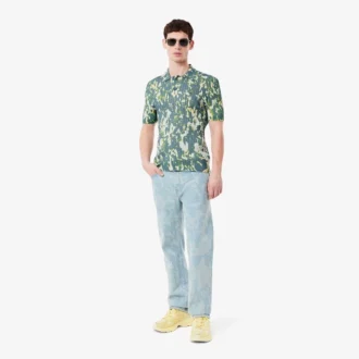 Vaqueros de denim con estampado y corte recto para hombre