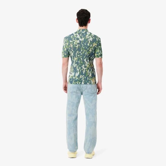 Vaqueros de denim con estampado y corte recto para hombre