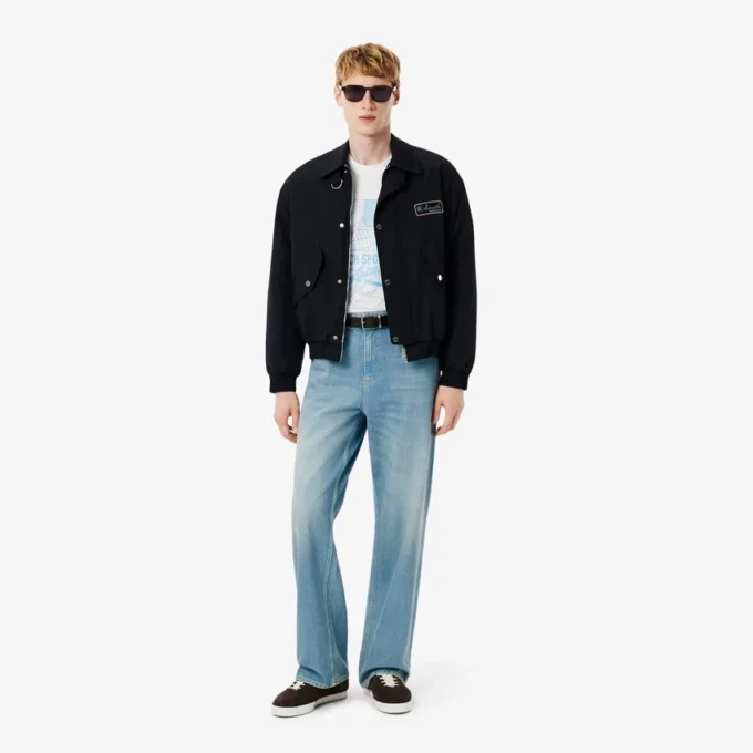 Vaqueros de denim de corte holgado con 5 bolsillos para hombre