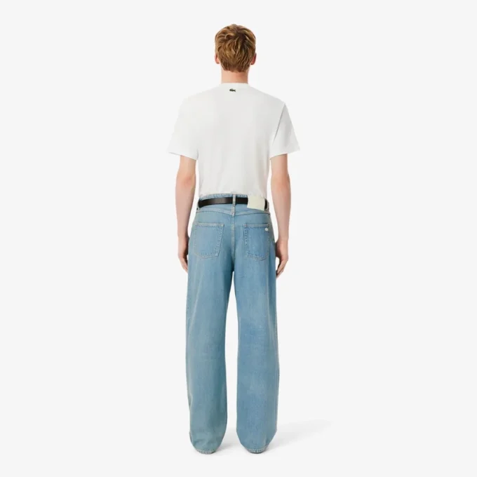 Vaqueros de denim de corte holgado con 5 bolsillos para hombre