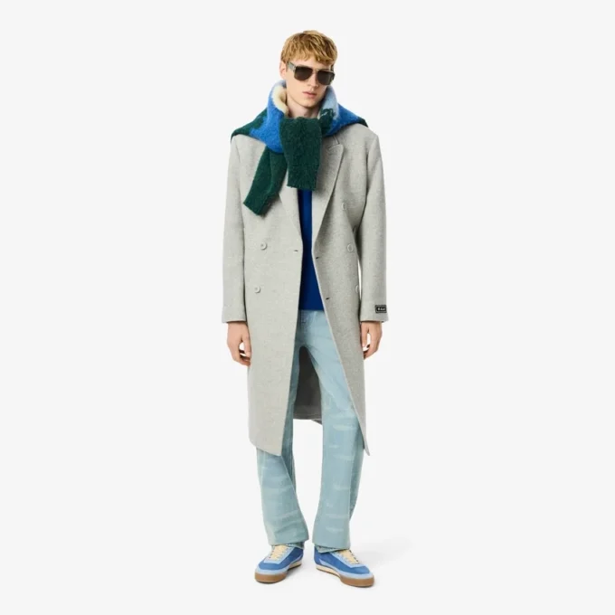 Vaqueros de denim de corte recto con motivo paisajístico para hombre