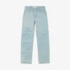 Vaqueros de denim de corte recto con motivo paisajístico para hombre