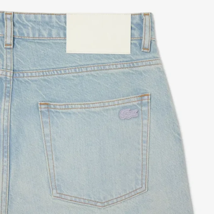 Vaqueros de denim de corte recto con motivo paisajístico para hombre