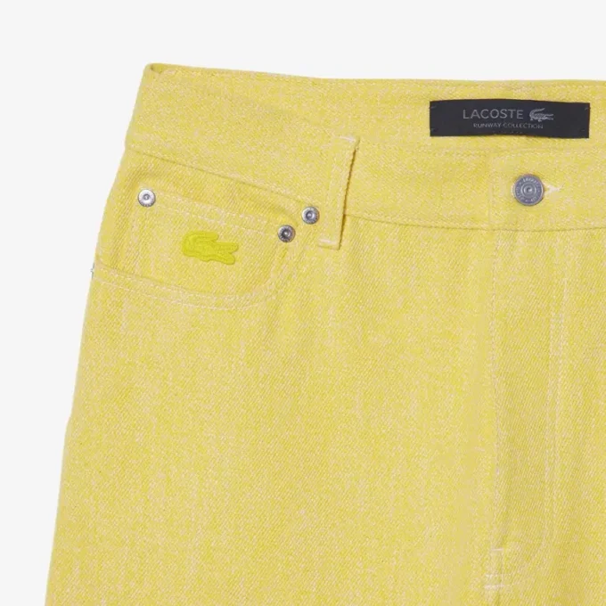 Vaqueros de denim de pierna ancha para hombre de la colección Runway