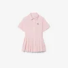 Vestido camisero con falda plisada de popelín