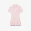Vestido camisero con falda plisada de popelín