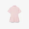 Vestido camisero con falda plisada de popelín