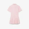 Vestido camisero con falda plisada de popelín