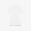 Vestido camisero con falda plisada de popelín