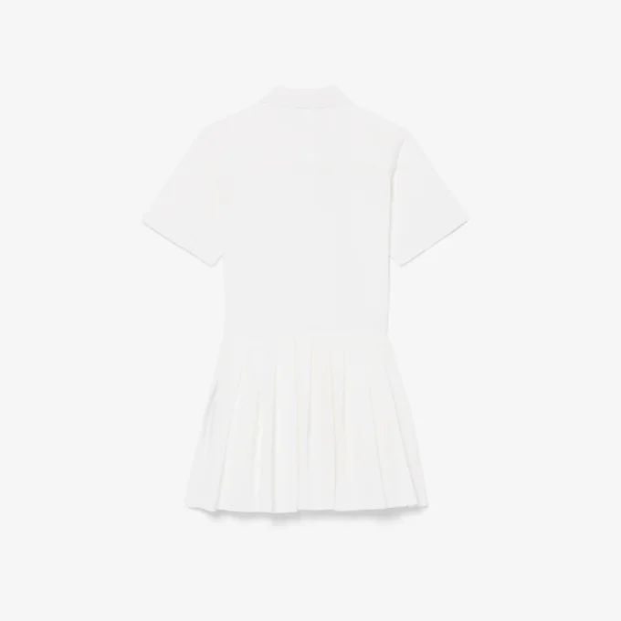 Vestido camisero con falda plisada de popelín