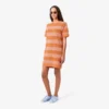 Vestido camiseta de punto de malla a rayas