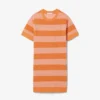 Vestido camiseta de punto de malla a rayas