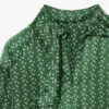 Vestido con cuello de pañuelo de satén estampado de pasarela