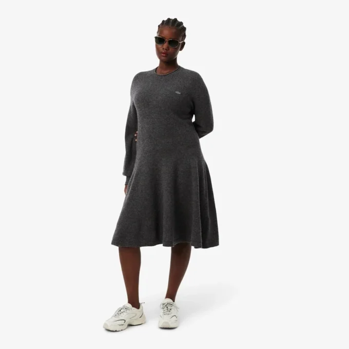 Vestido corto de lana sin costuras para mujer
