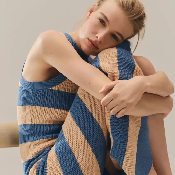 Vestido de algodón a rayas