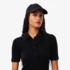 Vestido de mujer con cuello de polo de punto acanalado y pelo