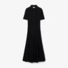 Vestido de mujer con cuello de polo de punto acanalado y pelo