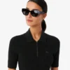 Vestido de mujer con cuello de polo plisado