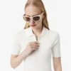 Vestido de mujer con cuello de polo plisado