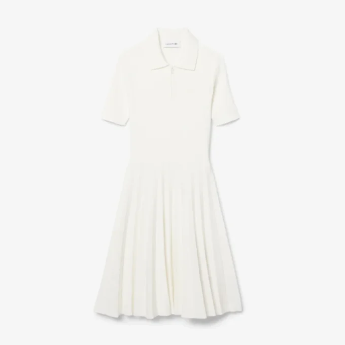 Vestido de mujer con cuello de polo plisado