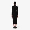 Vestido de mujer de corte ajustado con cuello polo de algodón acanalado