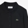 Vestido de mujer de corte ajustado con cuello polo de algodón acanalado