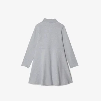 Vestido de polo de manga larga elástico de piqué para niño