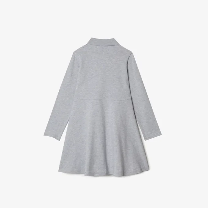 Vestido de polo de manga larga elástico de piqué para niño
