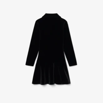 Vestido de polo de terciopelo elástico brillante para niña