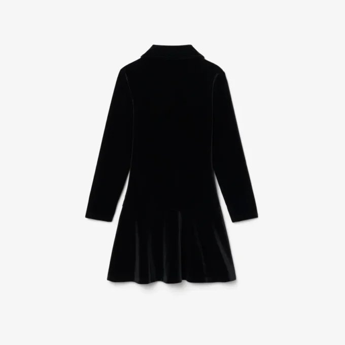Vestido de polo de terciopelo elástico brillante para niña
