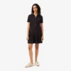 Vestido de polo plisado de piqué elástico