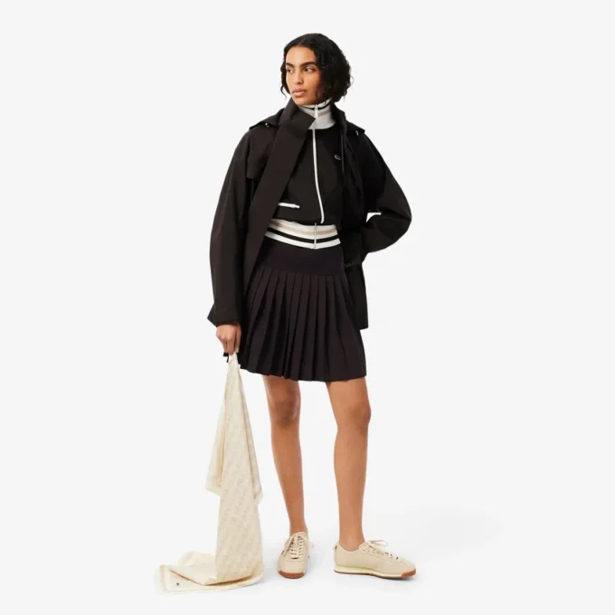 Vestido de polo plisado de piqué elástico
