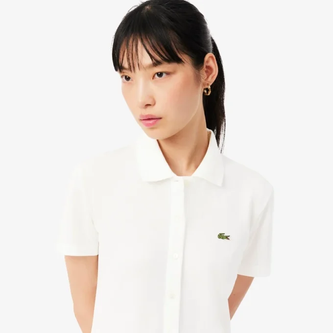 Vestido de polo plisado de piqué elástico