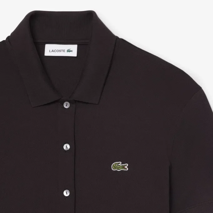 Vestido de polo plisado de piqué elástico