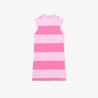 Vestido de polo sin mangas a rayas de piqué petit