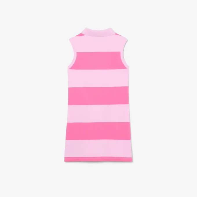 Vestido de polo sin mangas a rayas de piqué petit