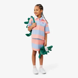 Vestido de polo sin mangas a rayas de piqué petit