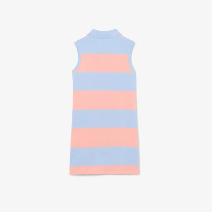 Vestido de polo sin mangas a rayas de piqué petit